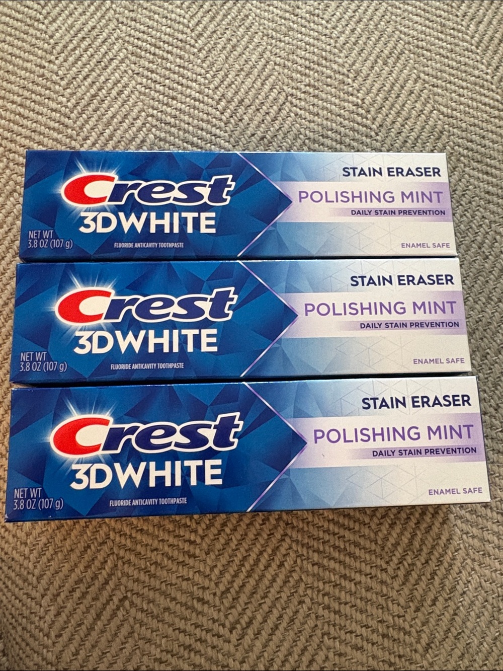 Crest 3D White Polishing Mint Stain Eraser Toothpaste - Set of 3